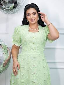 Women's Party Dress For Wedding, Bridesmaid, Guest, Full-Skirted, Flowy Summer Dress - 綠色 - 查看 4