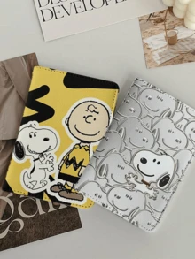 Peanuts Snoopy & Charlie Brown Passport Holder (Yellow Print) - Kawaii Cartoon Leather Card Wallet, Travel Document Organizer for Passport/ID/Cards, Stylish Slim Case for Travelers & Teens, Ideal for Vacation/Commute & Gift, Pean - 款式8 - 查看 8