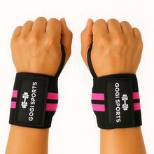 GOGI SPORTS Knee Pads + Wristbands Bandage Kit For Sports Training Support Protection - Bubblegum Pink - View 4