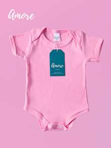 Roupa de Bebê Body Rosa Claro - Rosa chiclete - Visão 1