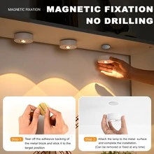 3pcs/Box Dimmable LED RGB Cabinet Lights With Remote Control, Battery Powered, Magnetic Embedded Design, Suitable For Kitchen Cabinet, Warm White, Daylight, Cool White + RGB - Magnetic RGB Cabinet Light - View 5