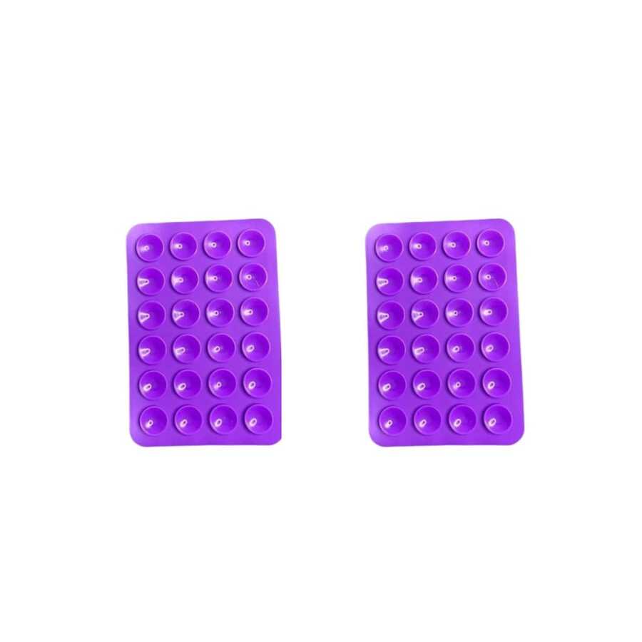 Silicone Suction Cup Holder For Cell Phones – Attaches To Mirrors And Smooth Surfaces - Roxo±2pçs - View 1