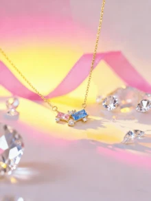 1pc S925 Sterling Silver High-End Design Elegant Pearl & Zirconia Geometric Necklace For Women