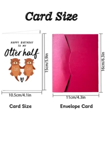 A Set Of Fun Otter Birthday Cards: Happy Birthday To My Otter - Cute Otter Cards For Husband, Wife, Boyfriend, Or Girlfriend - Style 1 - View 2
