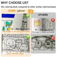 1本可爱奇幻生物成人涂色书，包含各种萌趣奇幻生物图案，24页大胆独特的设计，舒适可爱，适合作为圣诞节、新年、生日、派对、返校礼物，尺寸为7.9*7.9英寸。