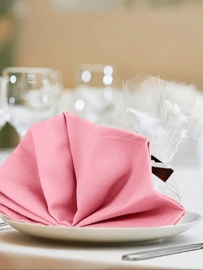 简约浪漫粉色餐巾，适用于情人节、餐厅、厨房、婚礼、派对、餐桌、家居装饰