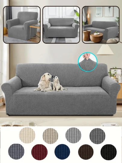Funda de Sofá Impermeable Doble con Tela Jacquard Elástico: Protector de Muebles A Prueba de Fugas para Niños, Mascotas, Perros y Gatos | Ajuste Perfecto para Sofás de 1, 2, 3 Asientos e Esquina | Ideal para Salones, Dormitorios y Reuniones Festivas (Navidad, Acción de Gracias) | Lavable a Máquina, Resistente a Manchas de Comida, Café y Pelos de Mascotas | Diseño Elegante que Combina con Decoración Moderna o Tradicional | No Se Desliza ni Arruga, Mantiene tu Sofá Como Nuevo por Más Tiempo