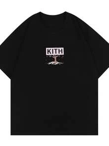 KITH Treats Tree Illustration With The Brand Name Above Depicting Growth Or Nature's Cycle,Making This Graphic Tee A Captivating And Unique Addition - màu đen - Xem 6