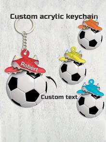 Customized Acrylic Football Fan Keychain - Can Be Personalized With Name, Suitable For Family, Friends, Boyfriend, Father And Anniversary/Holiday Gifts - Item 9 - View 1