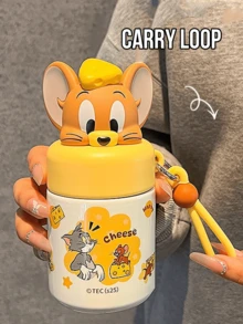 200毫升迷你杯，杰瑞卡通设计，可爱3D造型，白色杯身印有奶酪图案和“奶酪”字样，黄色手柄，316不锈钢内胆，持久保温，倒置不漏水，光滑杯口设计，可爱便携，适合日常通勤、上学、办公、旅行，也是送给亲朋好友的贴心礼物。 - 傑瑞-迷你版 - 查看 3