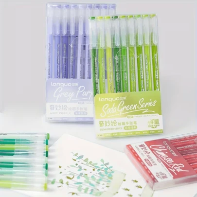 languo 9/27/207 Colorful Gel Pens, Smooth Writing, 0.6mm Tip, Suitable For Drawing, Notebooks, Greeting Cards, Christmas & New Year Gifts, Basic Learning Supplies, Office Stationery And Holiday Stationery