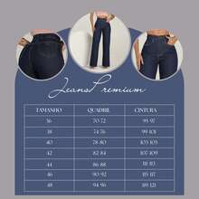 Calça Wide Leg Feminina Jeans Cintura Alta   elegante  Festa  Fofo    Jeans    Bolso  Zíper  Botão    Reta  Noite  Diário  Escola    Atemporal - Escura - Visão 6