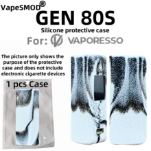 VapeSMOD 适用于Vaporesso GEN 80S的彩色电子烟保护套，硅胶材质，高端软壳纹理设计，防尘防震保护套 [不含设备] - 彩色 - 查看 11