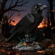 350+Pcs Raven Building Blocks Set | Animal Model Bird Blocks, Detailed Collectible 3D Stereoscopic Model, Suitable For Home Decor, Office Desk Accessories, Birthday/Christmas/Halloween/Holiday Gifts - Multicolor - View 7