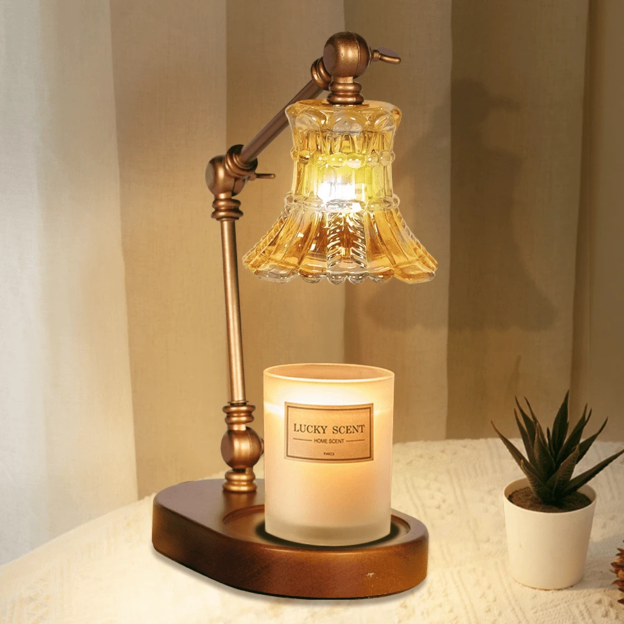 Candle Warmer Lamp With Timer Electric Candle Lamp Warmer, Adjustable Height Candle Warmer Vintage Home Decor For Scented Jar Candles, Ideal Gifts For Christmas, Valentine's Day, Mother's Day - 美規A型插(110-127V) - 查看 1