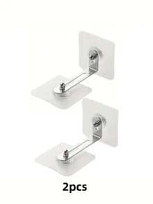 2/4/6个装透明免钻孔家具固定夹 | 免钻孔墙装式安全支架，适用于书架、梳妆台、橱柜 | 用螺丝固定，家具固定配件，安全配件，保护宠物和儿童，适用于卧室、厨房、客厅，紧固配件 - 彩色 - 查看 12