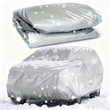 Funda universal para coche de 4 estaciones - Protege contra la nieve, los rayos UV, la lluvia, el polvo y las altas temperaturas, fabricada en material PEVA, disponible en 8 tamaños, a prueba de polvo, de apariencia plateada, accesorios para automóviles, Funda para coche | Funda para coche de moda
