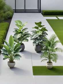 Artificial Green Palm Tree Decoration, Modern Wedding Garden Ornament; Maintenance-Free Evergreen Money Tree, Artificial Plants Suitable For All Seasons; Realistic Leaves, Interior Designers And Event Planners.