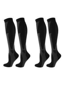2 Pairs/Pack Unisex Professional Compression Knee-High Fitness Marathon Running Socks - Multicolor - View 8