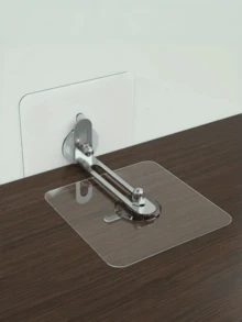 2/4/6个装透明免钻孔家具固定夹 | 免钻孔墙装式安全支架，适用于书架、梳妆台、橱柜 | 用螺丝固定，家具固定配件，安全配件，保护宠物和儿童，适用于卧室、厨房、客厅，紧固配件 - 彩色 - 查看 2