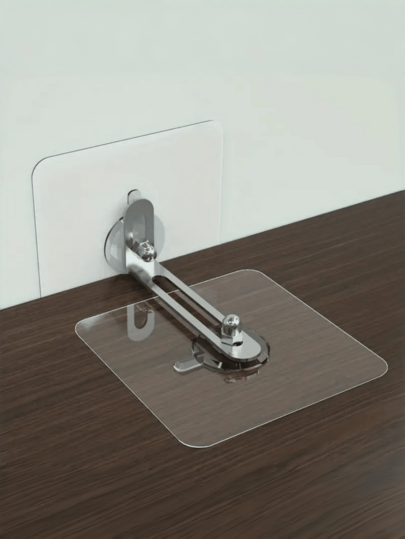 2/4/6pcs Transparent No-Drill Furniture Fixing Clips | No-Drill Wall-Mounted Safety Brackets, Suitable For Bookshelves, Vanities, Cabinets | Secured With Screws, Furniture Fixing Accessories, Safety Accessories To Protect Pets And Kids, Applicable For Bedroom, Kitchen, Living Room, Fastening Accessories