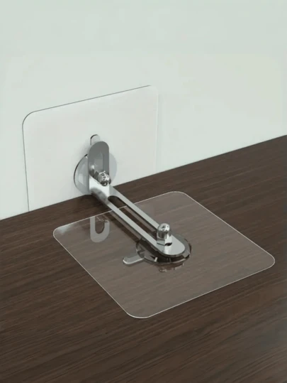 2/4/6pcs Transparent No-Drill Furniture Fixing Clips | No-Drill Wall-Mounted Safety Brackets, Suitable For Bookshelves, Vanities, Cabinets | Secured With Screws, Furniture Fixing Accessories, Safety Accessories To Protect Pets And Kids, Applicable For Bedroom, Kitchen, Living Room, Fastening Accessories