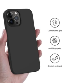 Liquid Silicone Case Compatible With IPhone 17 16 15 14 13 12 11 Pro Max Mini Plus Air 8 7 6s Plus Se3 Se2 Case, , Full Body Protective Cover, Slim, Soft Matte, Anti-Fingerprint (Black) - Black - View 6