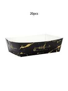 10pcs/20pcs/40pcs White And Golden Eid Mubarak Food Trays Party Supplies Eid Party Decorations Paper Food Boats For Muslim Ramadan Party Eid Food Tray For Chips Fresh Fries Nachos Candy - Multicolor - View 14