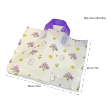 100 piezas Bolsas de tote de regalo premium, bolsas de embalaje para prendas de mujer, bolsas de tote reutilizables con estampado de flores y conejos para fiestas y días festivos, almacenamiento doméstico y compras en supermercados/tiendas de conveniencia, bolsa de almacenamiento de viaje y al aire libre para ropa, zapatos y otros artículos - Multicolor - Ver 7