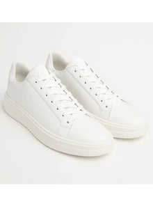 Men's Lightweight, Comfortable, Easy-To-Wear Genuine Leather Sneakers - trắng - Xem 4