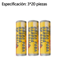 Paquete de 10 rollos con 200 bolsas de basura con cordón de 200 colores: extra gruesas, duraderas, a prueba de fugas, resistentes al calor, sin olores, ideales para cocinas, baños y oficinas. - Gris - Ver 9