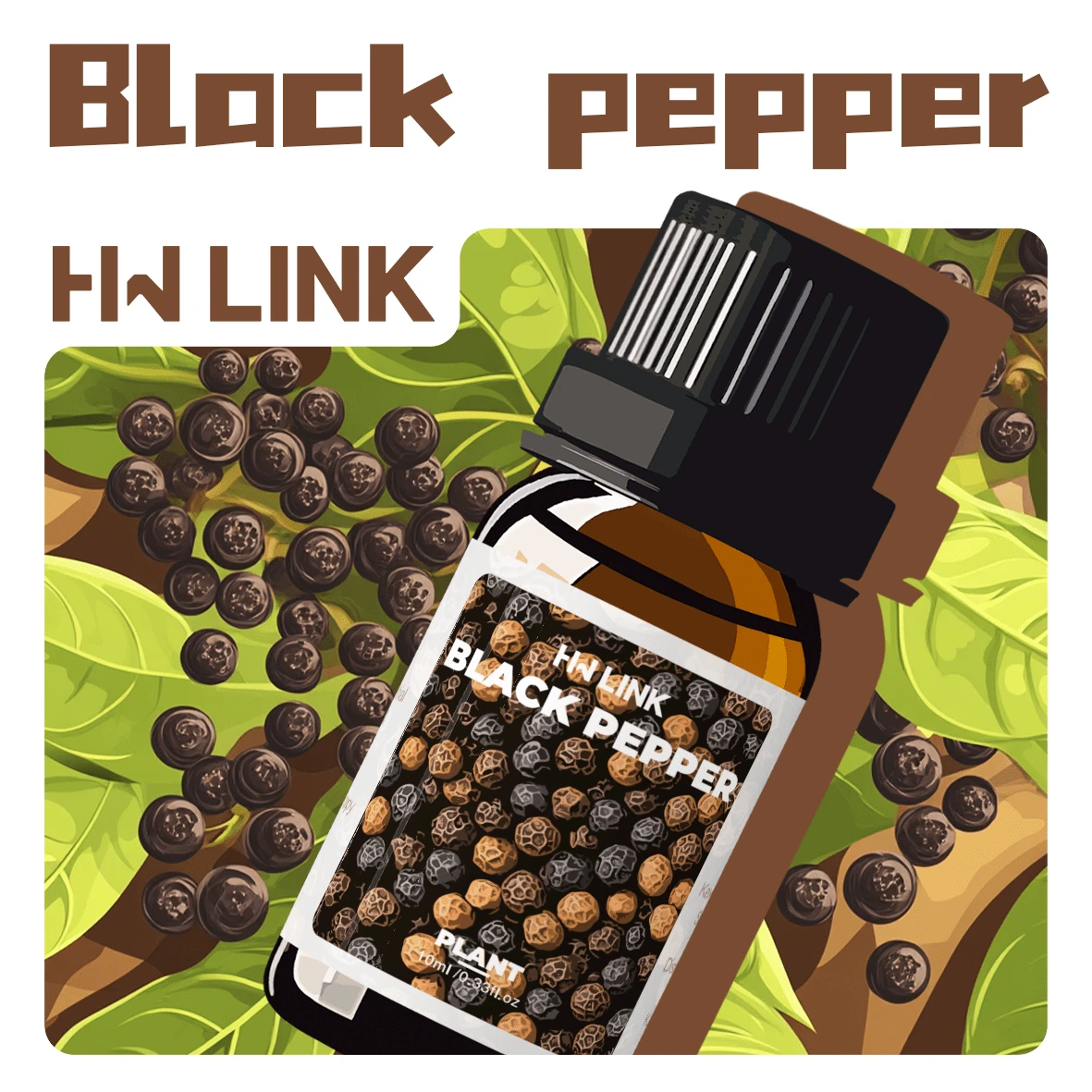 HWLINK 10 ml/0,33 uncji płynu Czarny pieprz 100% czysty naturalny olejek eteryczny, odświeżacz powietrza do samochodu, prezent na Dzień Matki, niezbędny w podróży