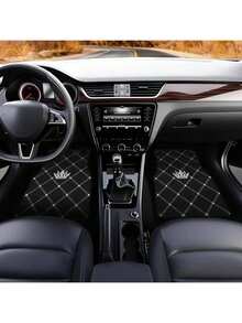 4pcs Car Floor Mat Set, Universal Car Foot Pad, Car Carpet - Full Coverage Front & Rear Car Interior Accessories, Women's Car Accessories, Girl's Gift, Crystal Velvet Vehicle Floor Mats Fit For Sedan, Truck, SUV, Car Interior, Car Accessories, Car Essentials - Multicolor - View 2