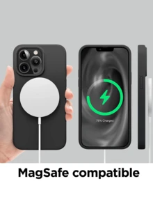 Liquid Silicone Case Compatible With IPhone 17 16 15 14 13 12 11 Pro Max Mini Plus Air 8 7 6s Plus Se3 Se2 Case, , Full Body Protective Cover, Slim, Soft Matte, Anti-Fingerprint (Black) - Black - View 7