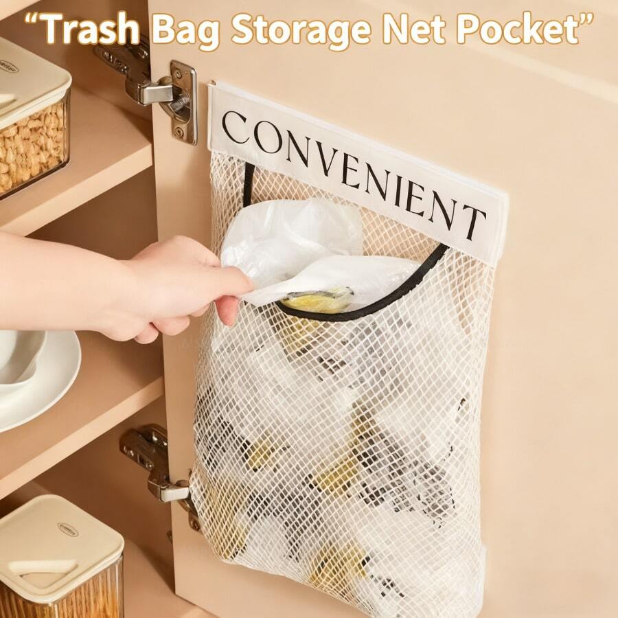 Reusable Grocery Bag Dispenser Holder For Plastic Bags, Wall Mount Space-Saving Organizer To Eliminate Kitchen Clutter, Keep Bags Neat & Tidy With Easy Load Design