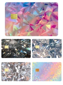 1 件激光银行卡贴纸，彩色 PVC 防指纹信用卡保护贴纸，DIY 装饰，适用于银行卡、交通卡、学校卡和返校季用品 - 彩色 - 查看 11