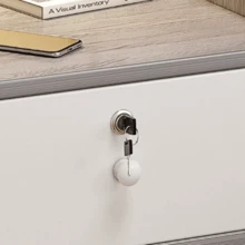 Mesita de noche moderna, práctica mesa auxiliar - mesita de noche con dos cajones - Gris Claro - Ver 4