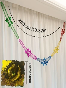 5/10/20/30pcs Festive Maple Leaf Garland Maple Leaf Garland Swags Hollowed-Out Foil Plastic Ceiling Hanging Decorations For Wedding, Birthday, Holiday Party, Christmas, New Year,Valentine's Day Decorations