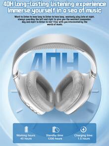 Wireless Low-Delay Over-Ear Headphones, Bluetooth Headset With Radio Function, Plug & Wireless Support, Rechargeable Headphones For Gamers, Movie Lovers & Gifts - Silver - View 7