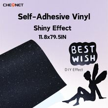 1 Tờ A4 30cmx21cm/12*8.2In Tấm nhựa vinyl tự dính lấp lánh vĩnh viễn dùng để trang trí tiệc, nhãn dán, dụng cụ cắt thủ công, đề can xe hơi tự làm - màu đen - Xem 12