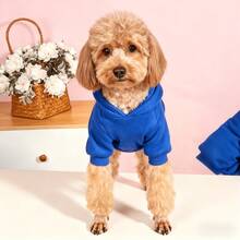 1pc Pet Clothing, Dog And Cat Clothing, Autumn And Winter Warm Hoodie, Comfortable And Soft Small And Medium-Sized Dog Hoodie, Solid Color Light Plate Hoodie