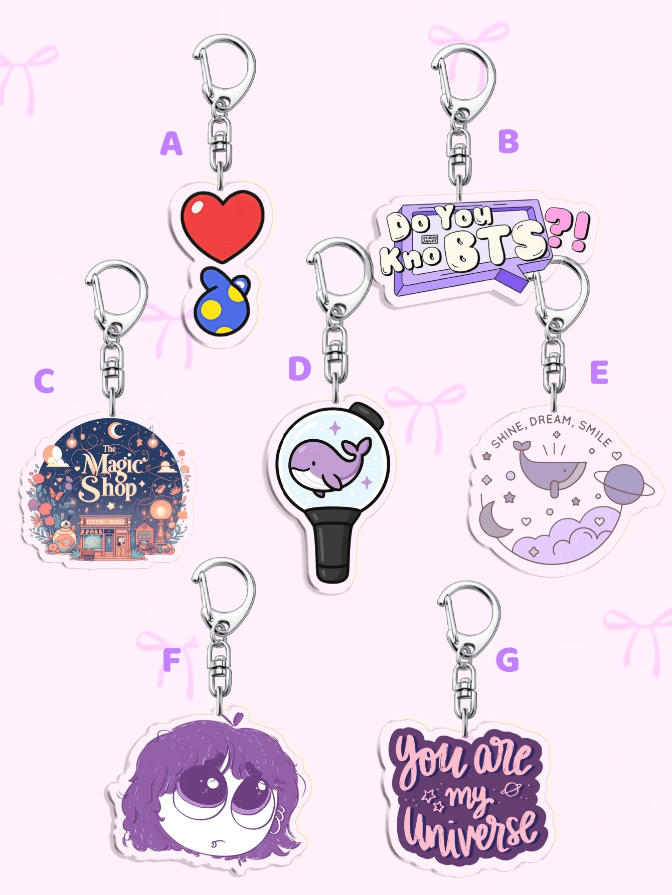 1pc Acrylic Cartoon Keychain, Keychain/Friendship Purple Keychain: Featuring Cartoon Characters, Can Be Used As Bag Accessories, Fun Decorations And Fan Gifts. Suitable For Gifting To Boyfriends, Girlfriends, Family, Teachers, Also Great As Party Favors And ARMY-Themed Phone Decorations. - Multicolor - View 1