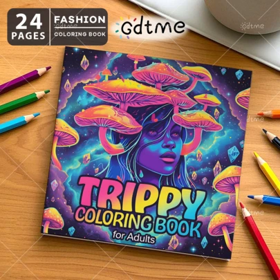 1pc Adult Mysterious Coloring Book, Featuring Vibrant Fantasy Creature Patterns, 24 Pages Of Bold & Unique Designs, Comfortable & Cute, Christmas, New Year, Birthday, Party, Back To School Gift, 7.9*7.9in