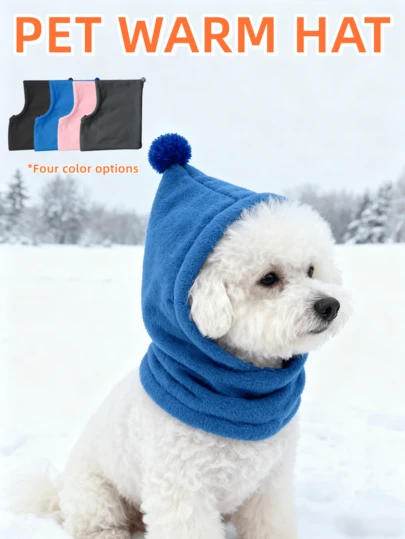 1 pieza Sombrero de lana navideño para mascotas, accesorio divertido y cálido para perros y gatos