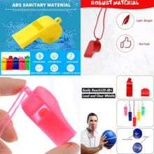 24pcs/Set Plastic Emergency Whistle With Lanyard, Suitable For Boating, Fishing, Camping, Hiking, Daily Training For Coaches, Referees, Officials, Multi-Color - Multicolor - View 9