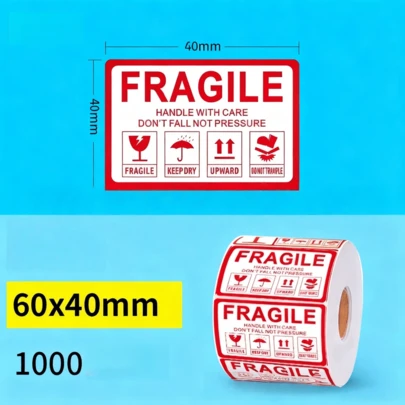 Fragile Label, Handle With Care, Logistics Packaging Sticker, Fragile Label, Fragile Sticker