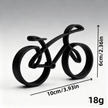 Modello di bicicletta minimalista, elegante scultura da scrivania in bicicletta stampata in 3D, regalo per ufficio domestico per ciclisti - nero - Visualizzare 3