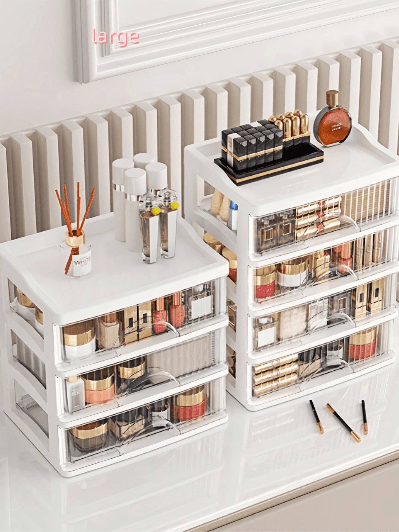 One Multi-Functional And Multi-Layered Desktop Drawer Transparent Storage Box, Suitable For Storing Cosmetics, Office Supplies, Toys, Models, And Can Also Be Used As A Display Cabinet, Dressing Table, Furniture Decoration, Etc. - Multicolor - View 1