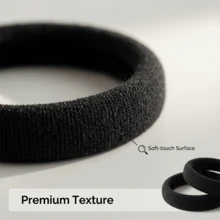 20pcs Adjustable Black Hair Ring - Gym And Yoga Rubber Bands, Suitable For Thick Hair,  High Elasticity Ponytail Fixator, Women's Basic Headband, Sweat Resistant Sports Headband, Suitable For Running HIIT, Travel, Daily Use