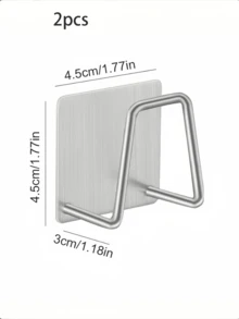 1/2/ Unique Stainless Steel Sponge Rack - Easy To Stick, Strong Adhesive Self-Drying Rack, Kitchen Sink Drainage Drying Rack, Cleaning Sponge Rack Hook, Kitchen And Bathroom Sponge Storage Rack - , Rust-Proof, - Multicolor - View 12